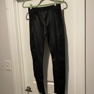 Sleek Black Faux Leather Women's Leggings